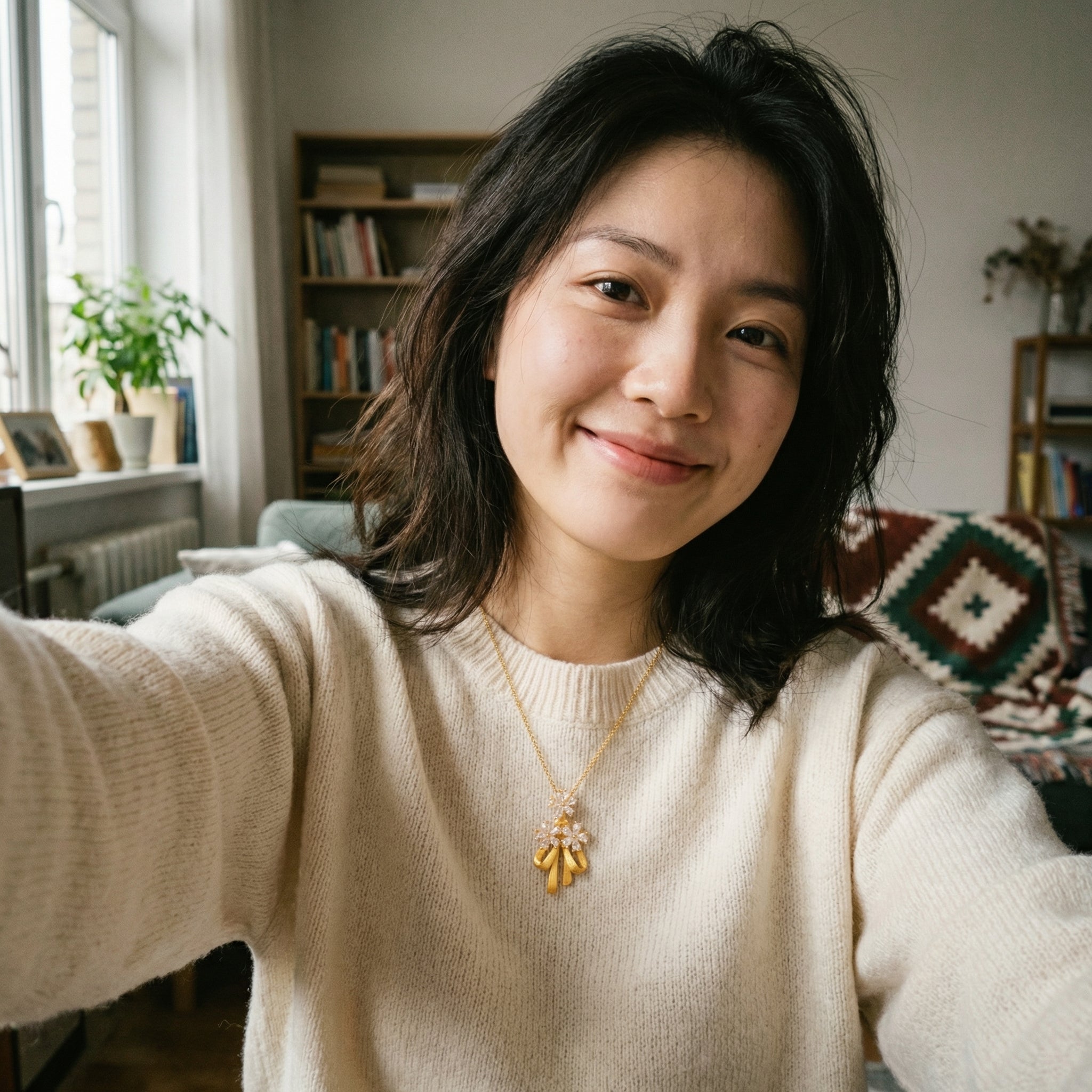 Sparkling floral cz pendant necklace for women