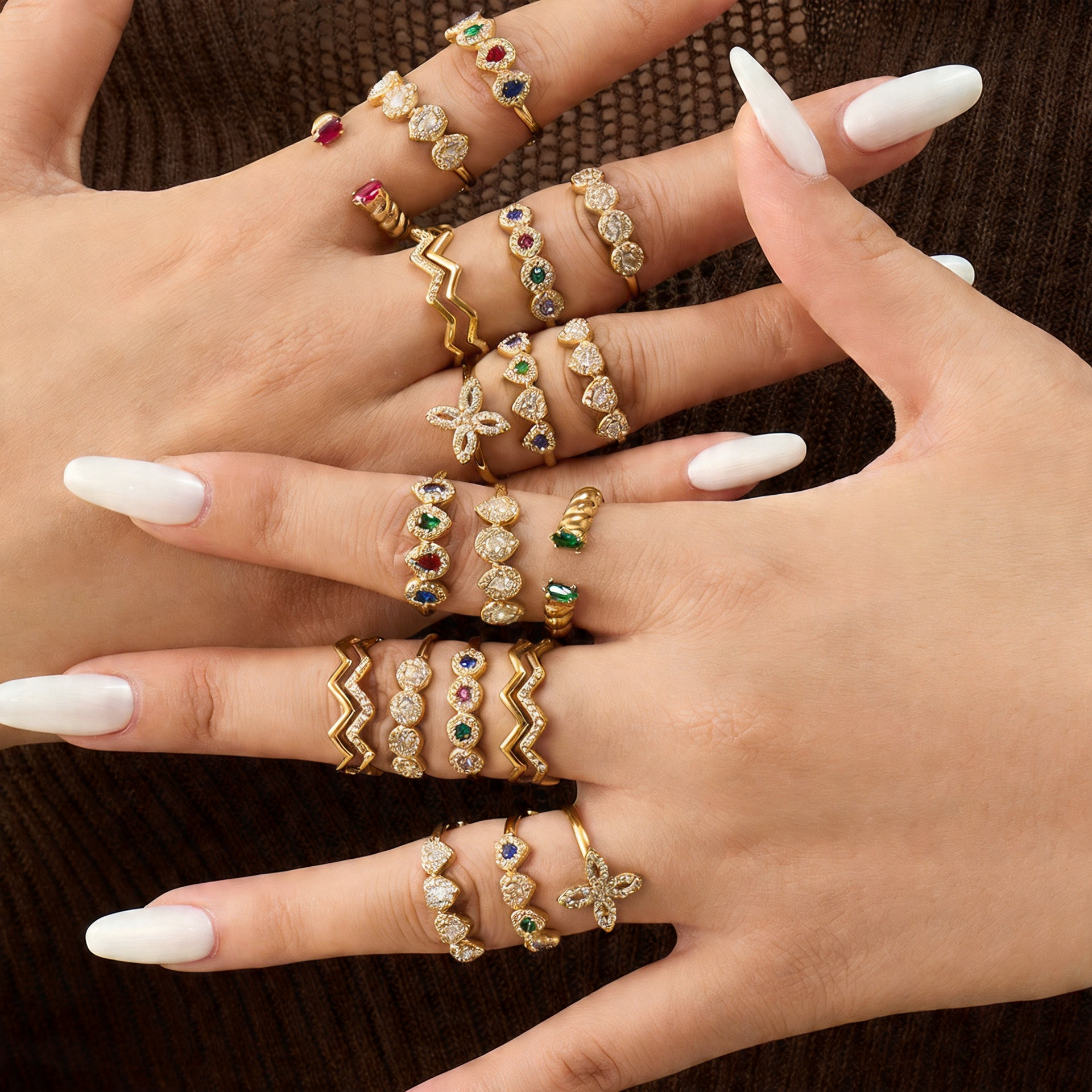 18K Stainless Steel Zircon Ring