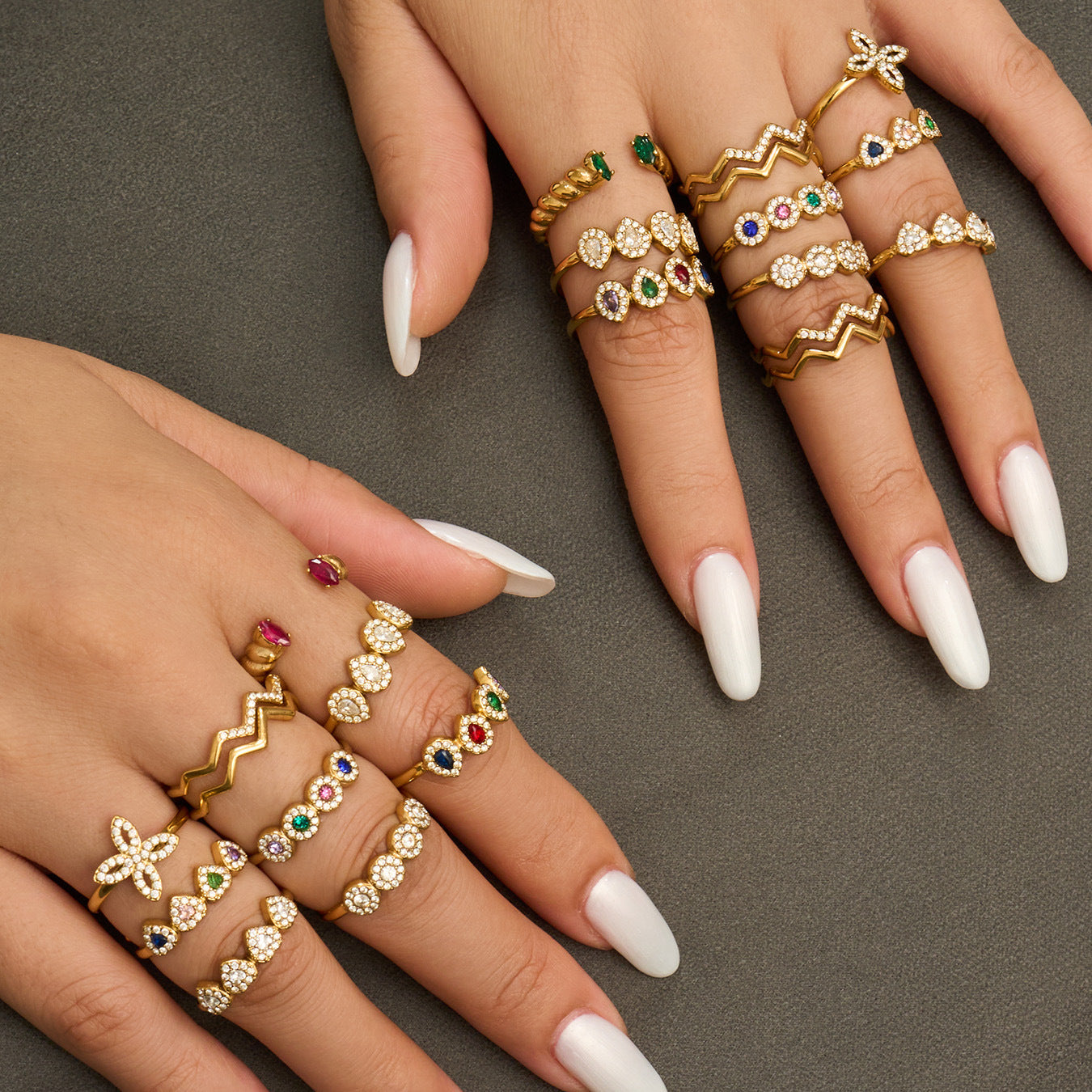 18K Stainless Steel Zircon Ring