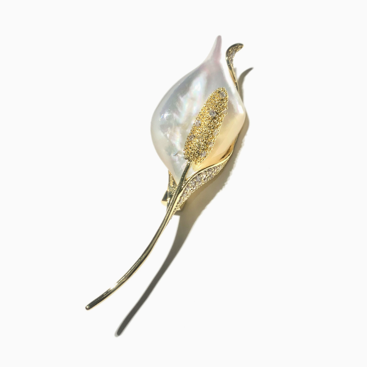 French Vintage Calla Lily Brooch (Bossenhome Series)