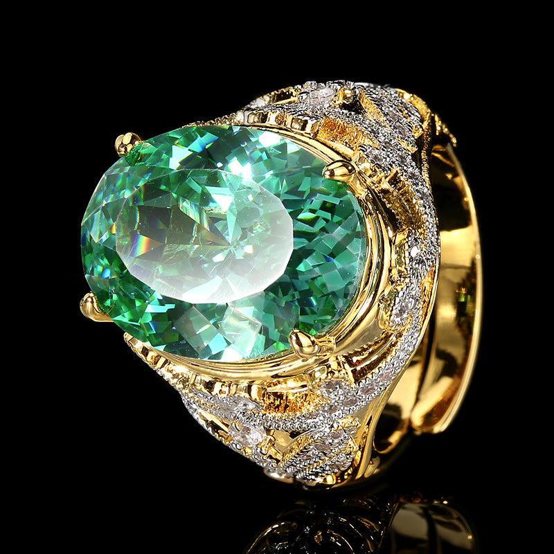 The Monarch | Radiant Oval Statement Cocktail Ring