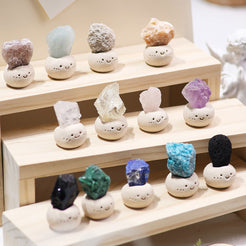 Healing Crystal Decor, Desk Pet, Cute Crystal Gift, Raw Stone Figurine, Anxiety Relief Desk Toy