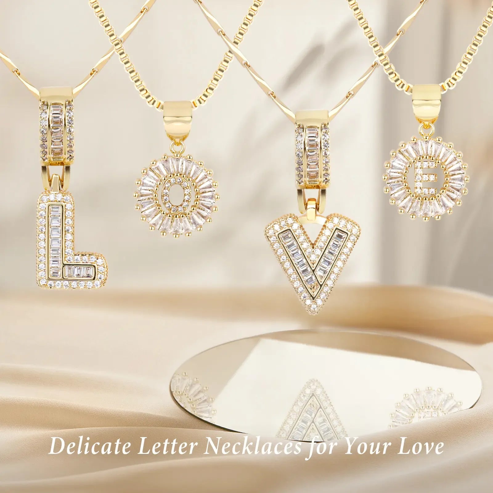 2 Pack Initial Letter Pendant Necklaces