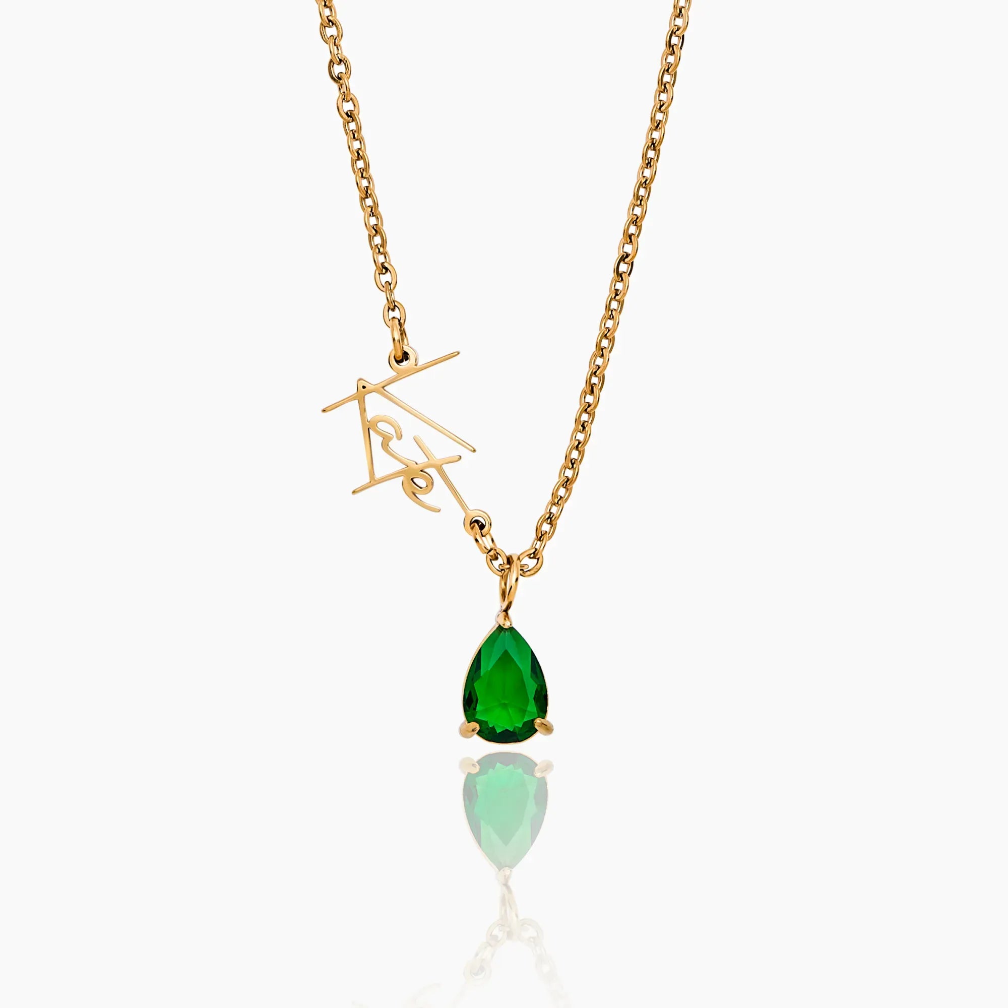 SIGNATURE NAME AND BIRTHSTONE NECKLACE
